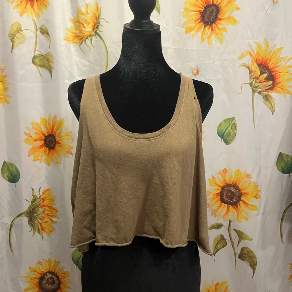 Truly Madly Deeply Tan Cropped Tank Top